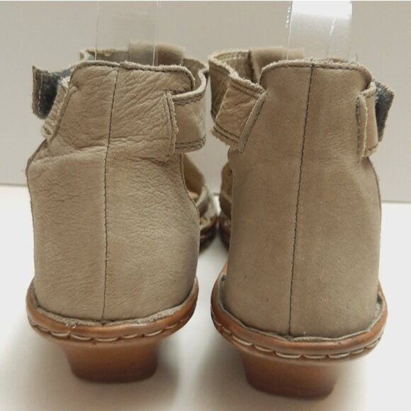RIEKER \ Studded Gem Low Heel Open Toe Sandal Ankle Strap Taupe Gray Eur 37 US 6 - Picture 9 of 15